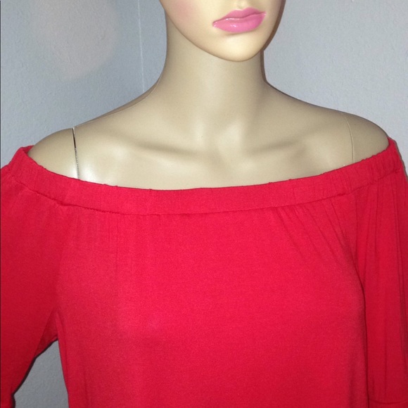 NY Collection Off Shoulder Bell Sleeve Hi-Low Top - Picture 2 of 8
